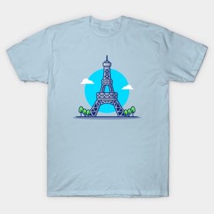 Eiffel Tower Cartoon Illustration T-Shirt